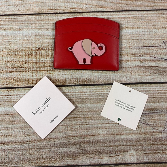 kate spade Handbags - Kate Spade NWT “Tiny Elephant” Red Card Holder